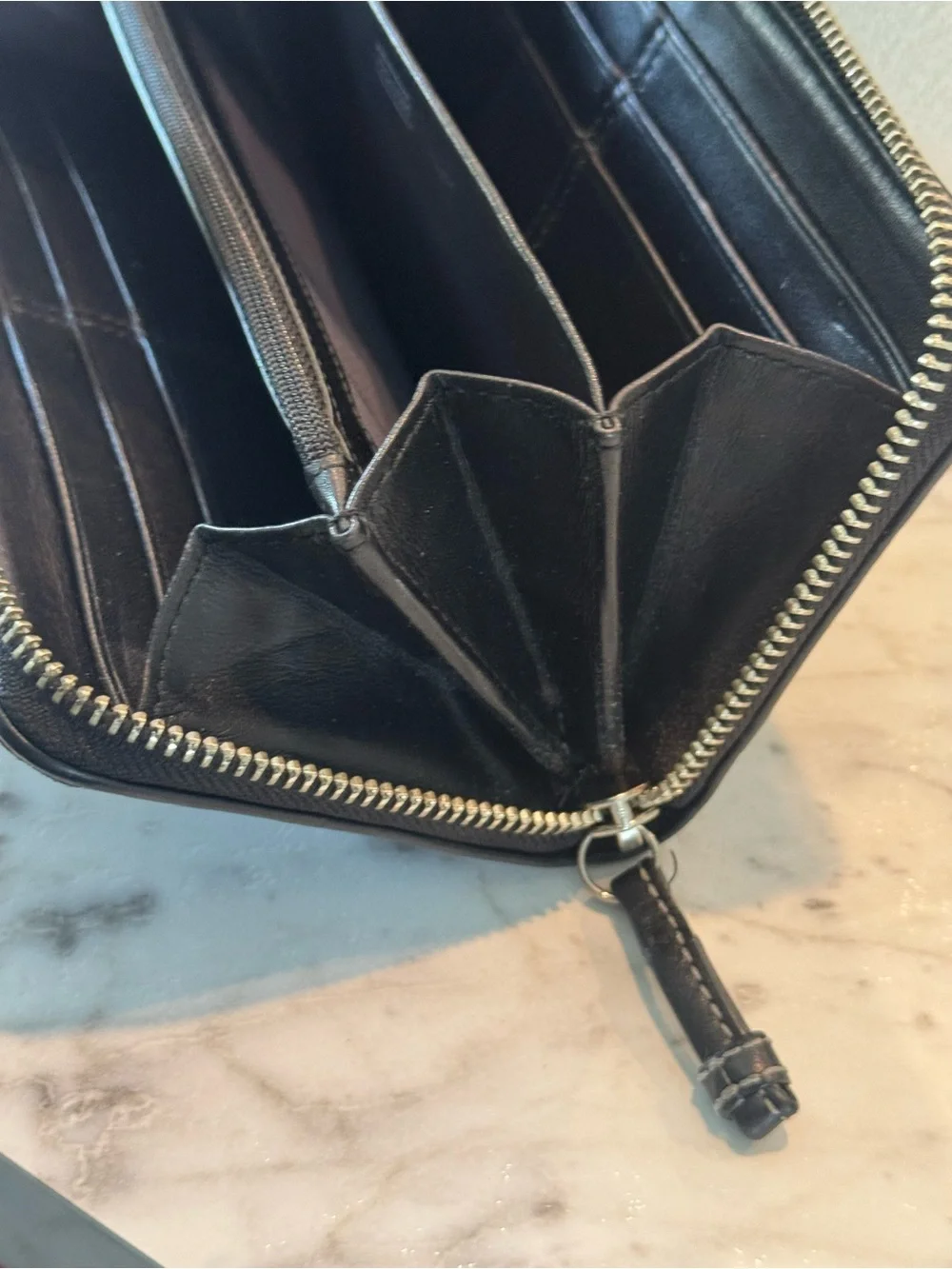 Coach Signature Zip Around Medallion Wallet